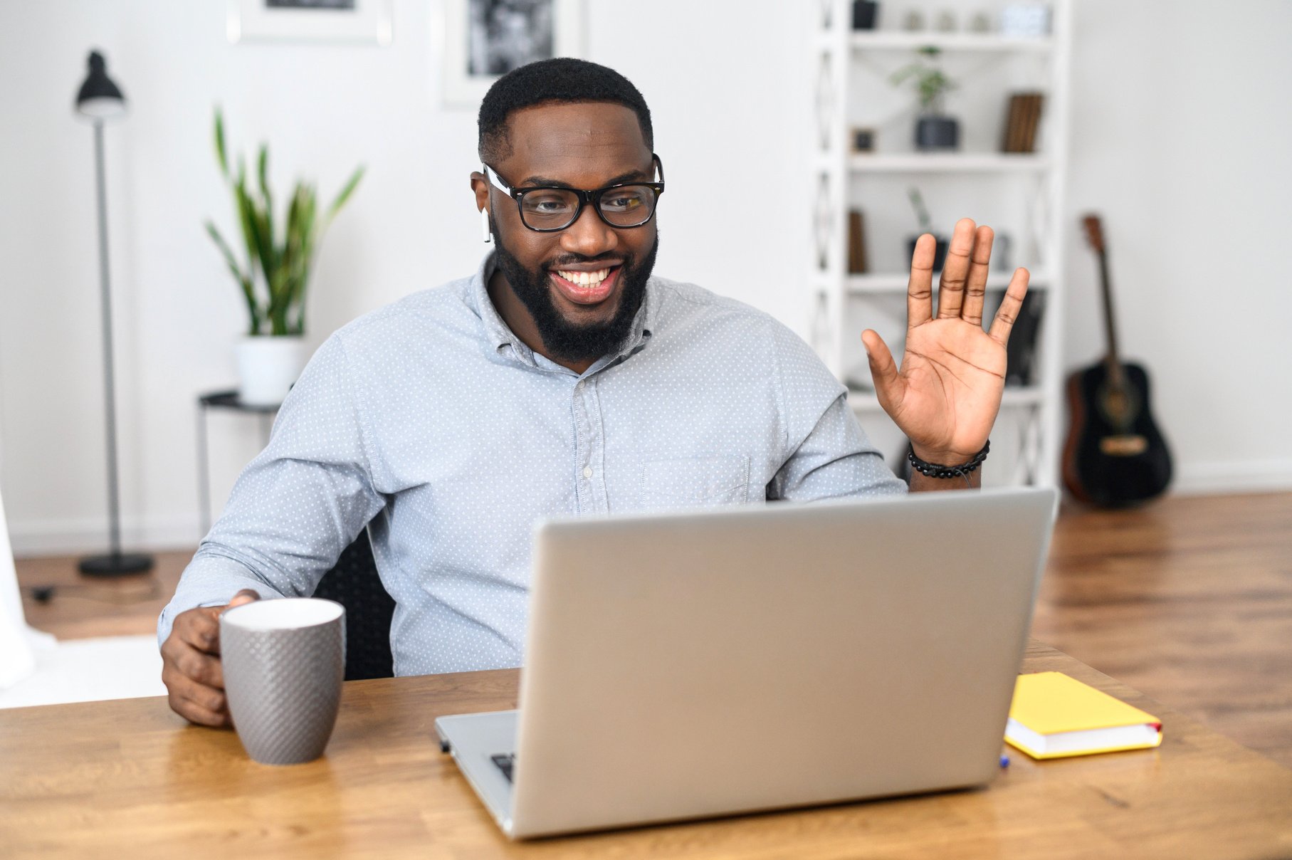 African-American business coach with the laptop